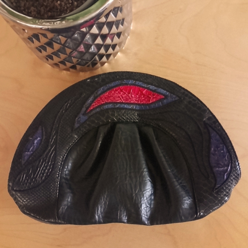 Sylvia Cee Clutch - Faux Leathered Patchwork.